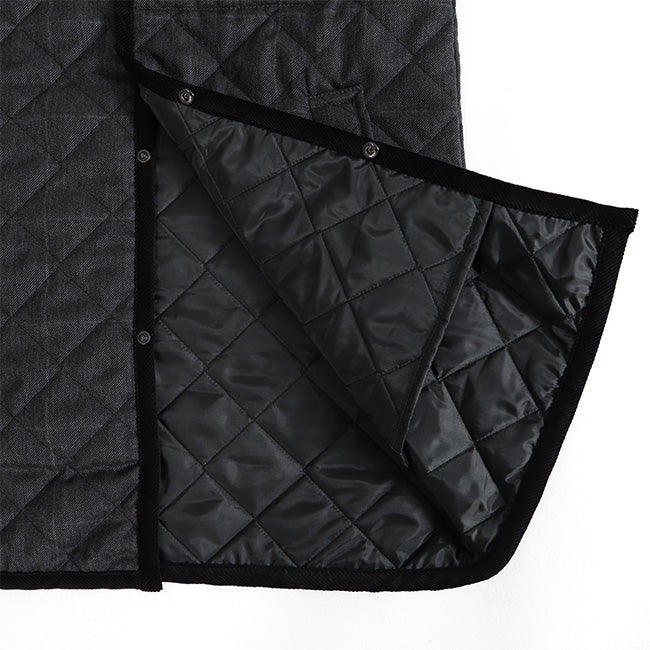 LAVENHAM ラベンハム WEYBREAD WINDOWPANE ウェイブレッド ウィンドウペイン チェック スタンドカラー フランネル キルティングコート (メンズ)