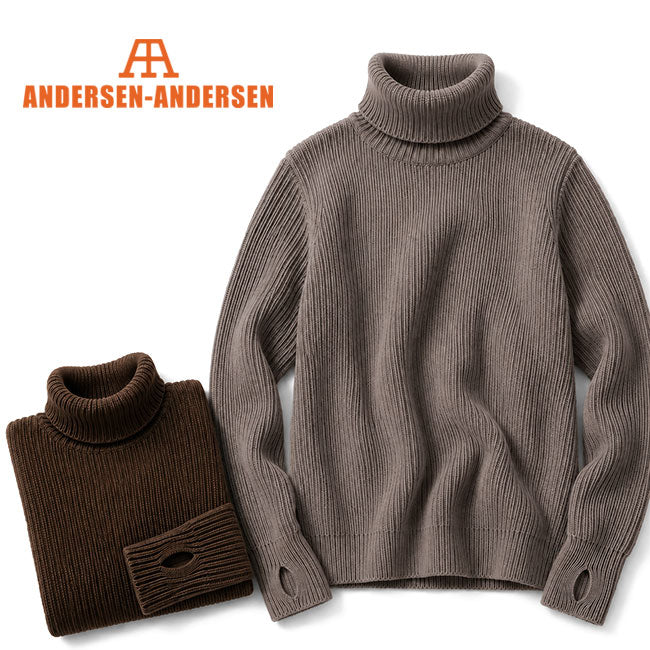 [予約商品] ANDERSEN-ANDERSEN アンデルセン アンデルセン NAVY TURTLENECK ナチュラル タートルネック セーター 5GG ハイネック (コピー)