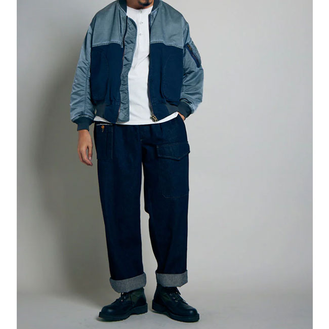 Nigel Cabourn ナイジェルケーボン ブリティッシュアーミーパンツ ルーズデニムパンツ 50030 ジーンズ メンズ