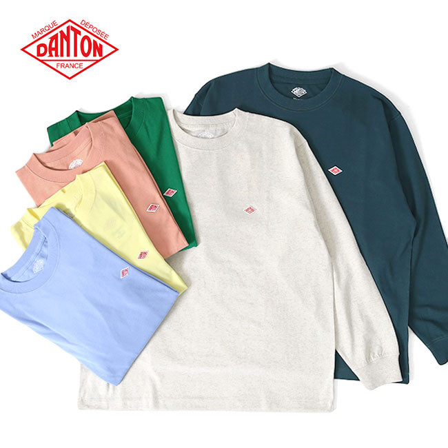 DANTON ダントン ワッペンロゴ クルーネック ロンT DT-C0200 TCB 長袖Tシャツ メンズ レディース