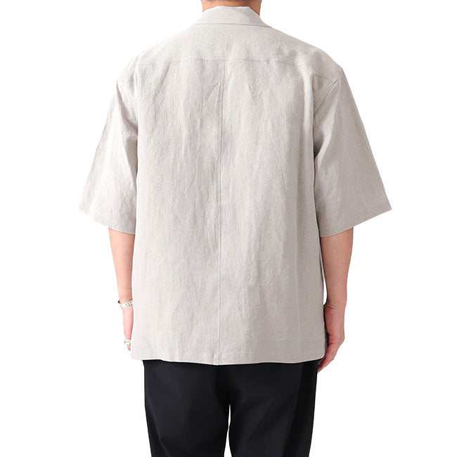 Still By Hand スティルバイハンド リラックス リネン オープンカラーシャツ SH03202 半袖シャツ ベージュ (メンズ)