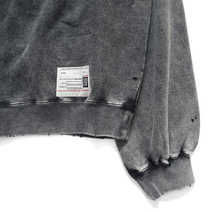 Maison MIHARA YASUHIRO BLEACHED COLLEGE PRINT SWEATSHIRT B17PO552