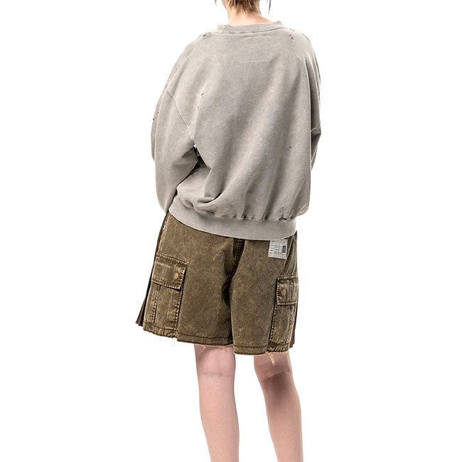 Maison MIHARA YASUHIRO BLEACHED COLLEGE PRINT SWEATSHIRT B17PO552