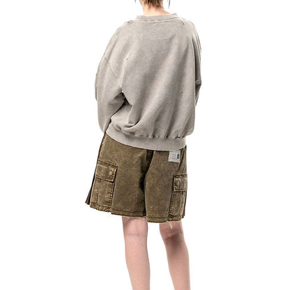 Maison MIHARA YASUHIRO BLEACHED COLLEGE PRINT SWEATSHIRT B17PO552