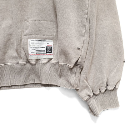 Maison MIHARA YASUHIRO BLEACHED COLLEGE PRINT SWEATSHIRT B17PO552