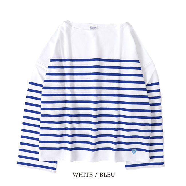 ORCIVAL オーシバル ラッセル ボーダー ルーズフィット ボートネック バスクシャツ 6819 ロンT 長袖Tシャツ(レディース)