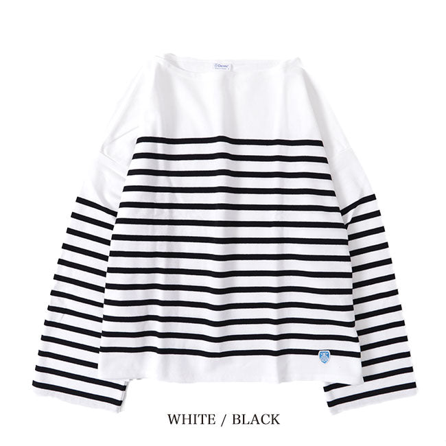 ORCIVAL オーシバル ラッセル ボーダー ルーズフィット ボートネック バスクシャツ 6819 ロンT 長袖Tシャツ(レディース)