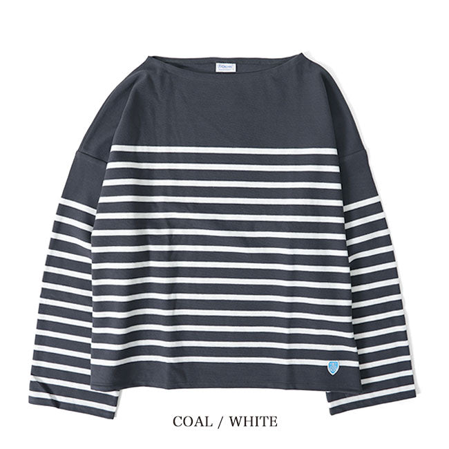 ORCIVAL オーシバル ラッセル ボーダー ルーズフィット ボートネック バスクシャツ 6819 ロンT 長袖Tシャツ(レディース)
