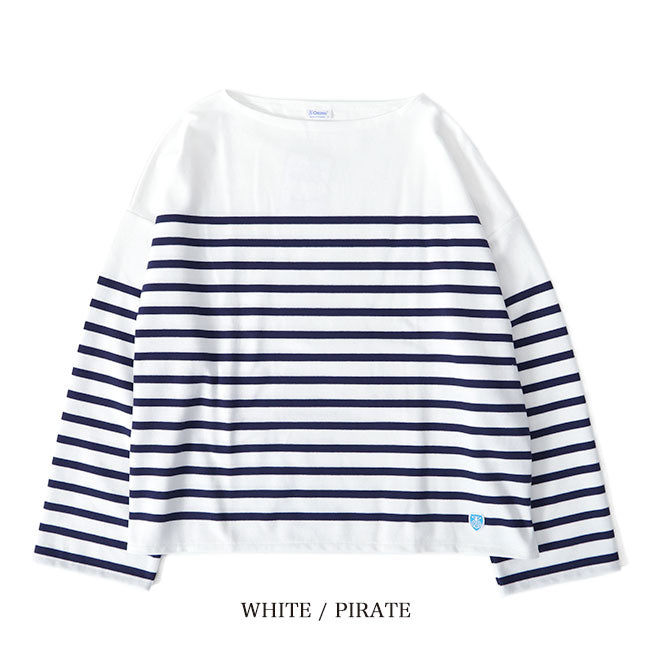 ORCIVAL オーシバル ラッセル ボーダー ルーズフィット ボートネック バスクシャツ 6819 ロンT 長袖Tシャツ(レディース)