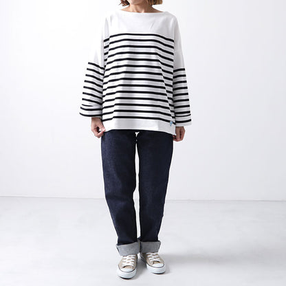 ORCIVAL オーシバル ラッセル ボーダー ルーズフィット ボートネック バスクシャツ 6819 ロンT 長袖Tシャツ(レディース)