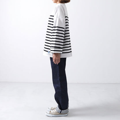 ORCIVAL オーシバル ラッセル ボーダー ルーズフィット ボートネック バスクシャツ 6819 ロンT 長袖Tシャツ(レディース)