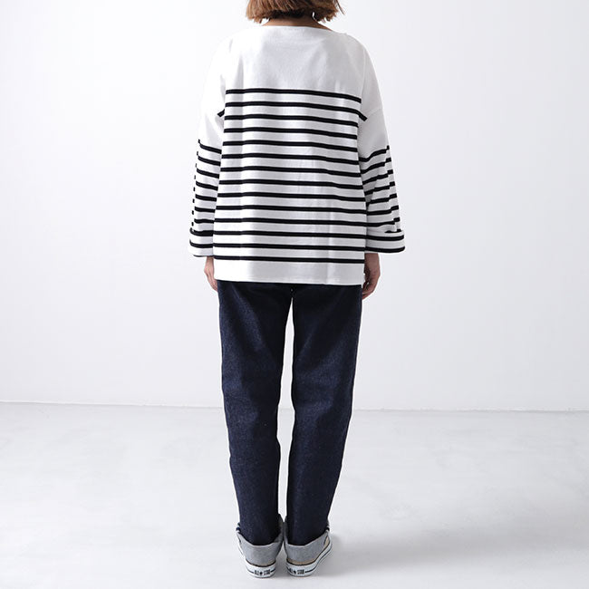 ORCIVAL オーシバル ラッセル ボーダー ルーズフィット ボートネック バスクシャツ 6819 ロンT 長袖Tシャツ(レディース)
