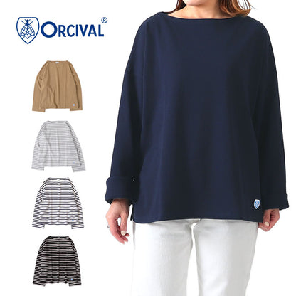 ORCIVAL オーシバル コットンロード ルーズフィット ボートネック ロンT RC-9186 長袖Tシャツ (レディース)