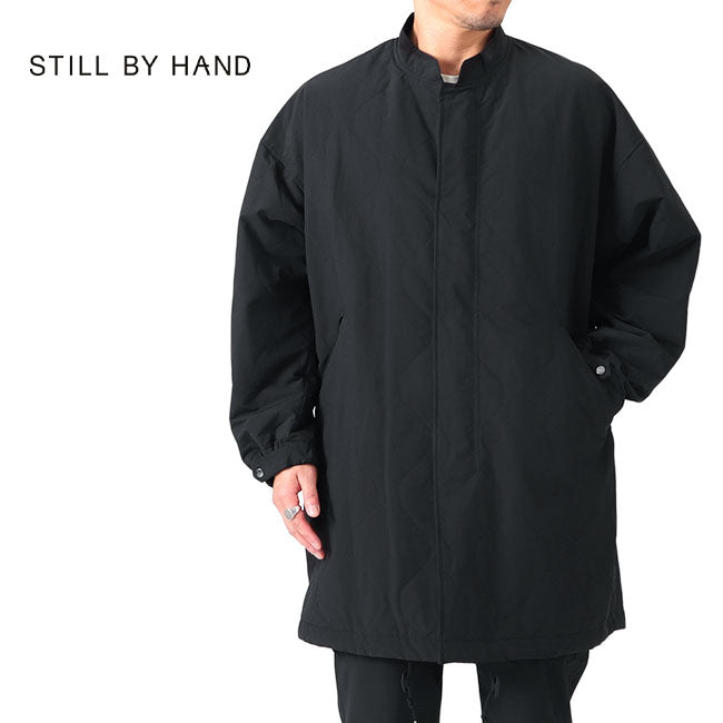 STILL BY HAND スティルバイハンド フィッシュテール ミリタリー シンサレート キルトコート CO02223 黒 ノーカラーコート メンズ