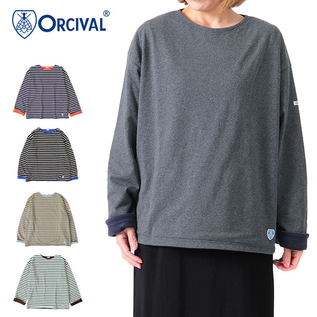 ORCIVAL オーシバル フリースライニング コットンロード ボートネック バスクシャツ OR-C0028 CMJ カットソー ロンT レディース