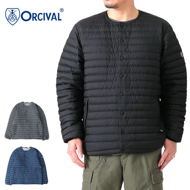 ORCIVAL オーシバル クルーネック インナーダウン ジャケット OR-A0086 DPL 中綿 カーディガン メンズ