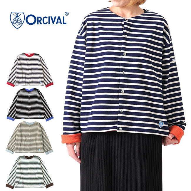 ORCIVAL オーシバル フリースライニング コットンロード クルーネック カーディガン OR-C0159 CMJ レディース