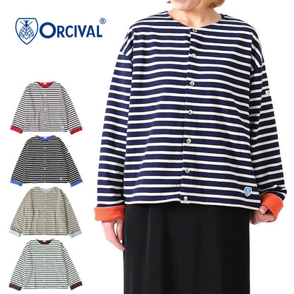 ORCIVAL オーシバル フリースライニング コットンロード クルーネック カーディガン OR-C0159 CMJ レディース