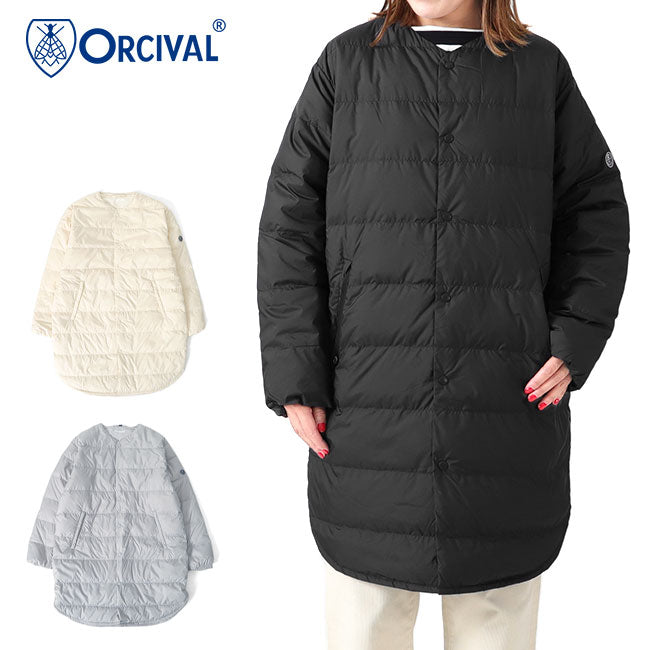 ORCIVAL オーシバル カラーレス キルティング ダウンコート OR-A0221 DPL 中綿 レディース