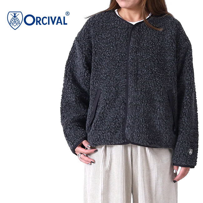 ORCIVAL オーシバル ウールボア カラーレス ジャケット OR-A0232 WBA ノーカラー レディース