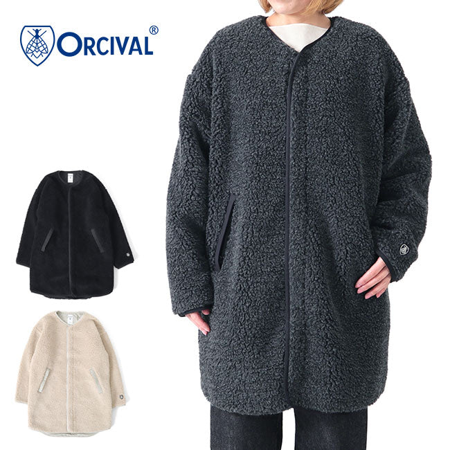 ORCIVAL オーシバル ウールボア カラーレス コート OR-A0233 WBA ノーカラー レディース