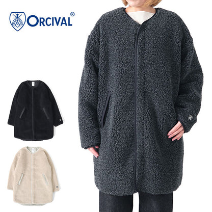 ORCIVAL オーシバル ウールボア カラーレス コート OR-A0233 WBA ノーカラー レディース