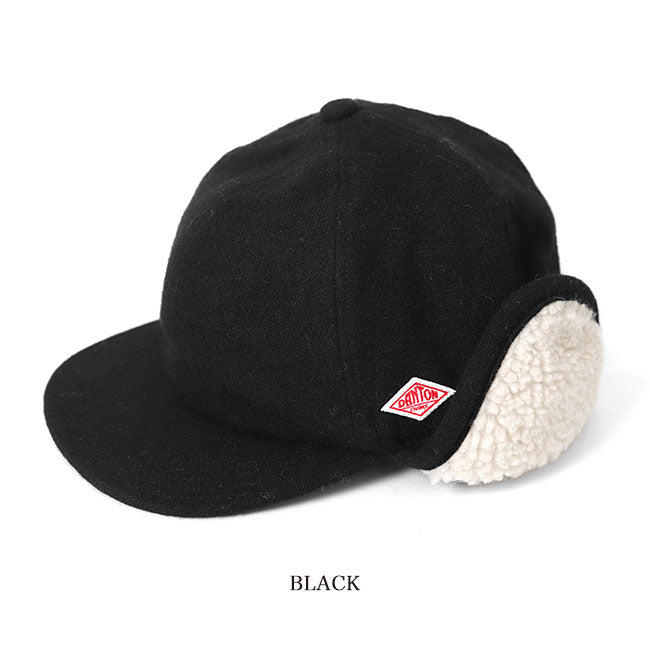 DANTON ダントン 耳当て付き エターミンウール ボア 6パネルキャップ DT-H0118 EKE フライトキャップ 帽子 メンズ レディース
