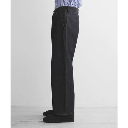 Traditional Weatherwear トラディショナルウェザーウェア UNIONSLACKS 102D DENIM ユニオンスラック ブラックデニム ワイドジーンズ メンズ