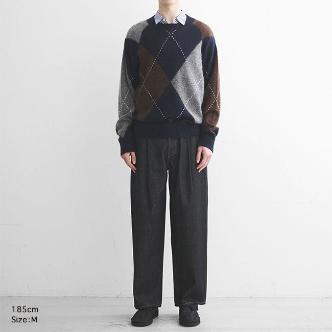 Traditional Weatherwear トラディショナルウェザーウェア UNIONSLACKS 102D DENIM ユニオンスラック ブラックデニム ワイドジーンズ メンズ