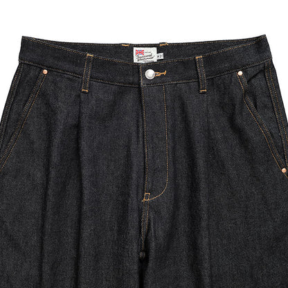 Traditional Weatherwear トラディショナルウェザーウェア UNIONSLACKS 102D DENIM ユニオンスラック ブラックデニム ワイドジーンズ メンズ