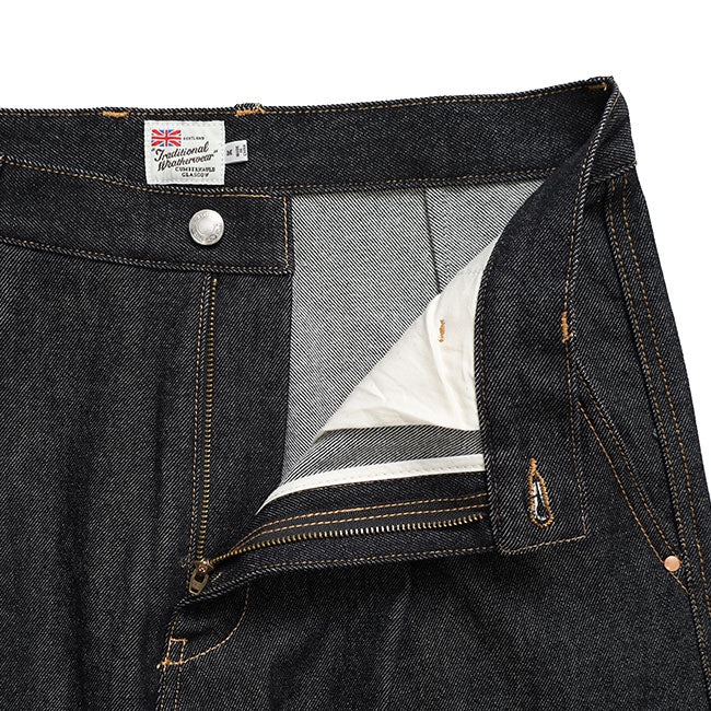 Traditional Weatherwear トラディショナルウェザーウェア UNIONSLACKS 102D DENIM ユニオンスラック ブラックデニム ワイドジーンズ メンズ