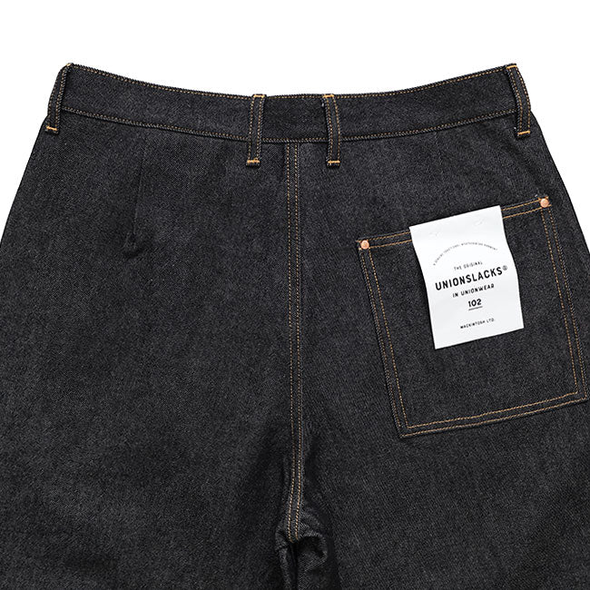 Traditional Weatherwear トラディショナルウェザーウェア UNIONSLACKS 102D DENIM ユニオンスラック ブラックデニム ワイドジーンズ メンズ