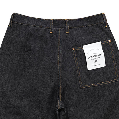 Traditional Weatherwear トラディショナルウェザーウェア UNIONSLACKS 102D DENIM ユニオンスラック ブラックデニム ワイドジーンズ メンズ