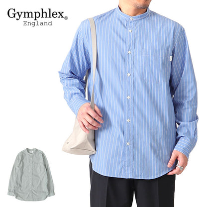 GYMPHLEX ジムフレックス ストライプ バンドカラーシャツ J-1352 MUL 長袖シャツ メンズ