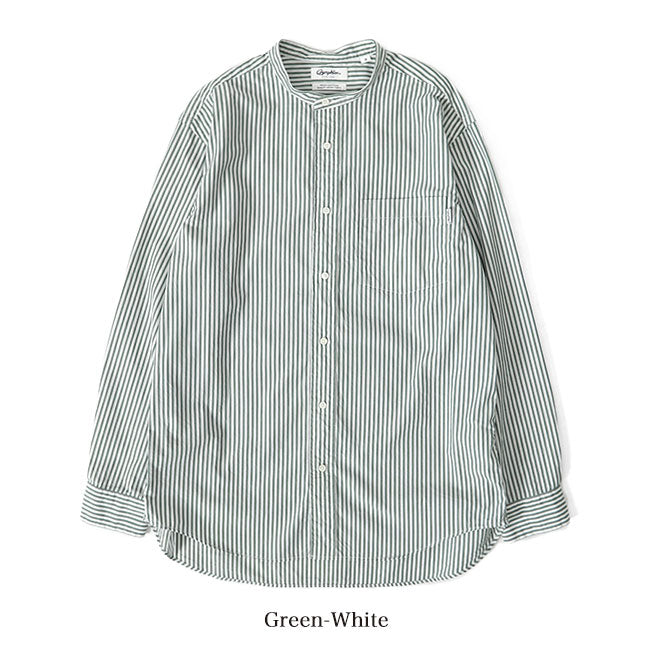 GYMPHLEX ジムフレックス ストライプ バンドカラーシャツ J-1352 MUL 長袖シャツ メンズ