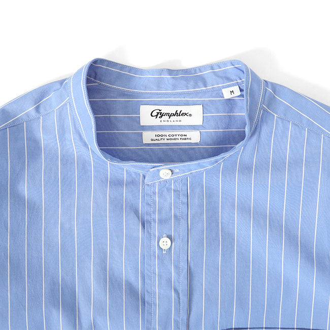 GYMPHLEX ジムフレックス ストライプ バンドカラーシャツ J-1352 MUL 長袖シャツ メンズ