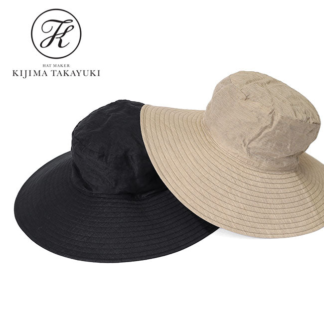 KIJIMA TAKAYUKI LINEN RAYON WIDE BRIM BUCKET HAT W-251357