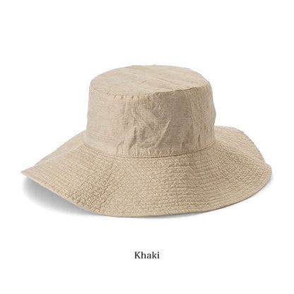 KIJIMA TAKAYUKI LINEN RAYON WIDE BRIM BUCKET HAT W-251357