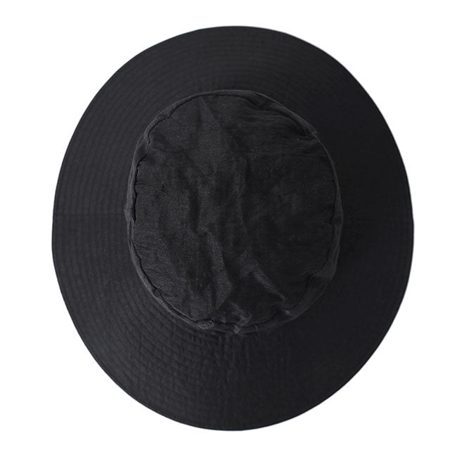 KIJIMA TAKAYUKI LINEN RAYON WIDE BRIM BUCKET HAT W-251357