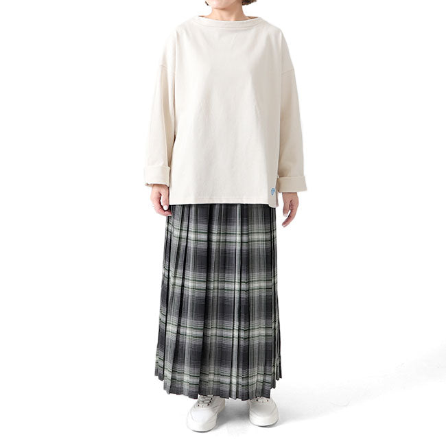 ORCIVAL オーシバル コットンロード ワイドシルエット モックネック Tシャツ B631 長袖Tシャツ ボーダー レディース