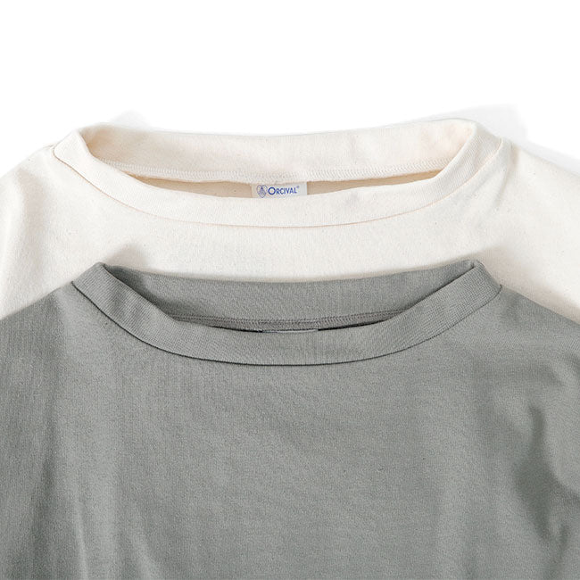 ORCIVAL オーシバル コットンロード ワイドシルエット モックネック Tシャツ B631 長袖Tシャツ ボーダー レディース