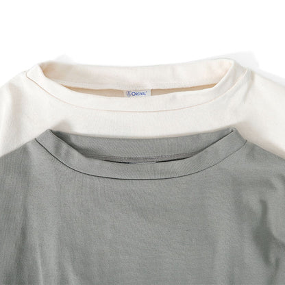 ORCIVAL オーシバル コットンロード ワイドシルエット モックネック Tシャツ B631 長袖Tシャツ ボーダー レディース