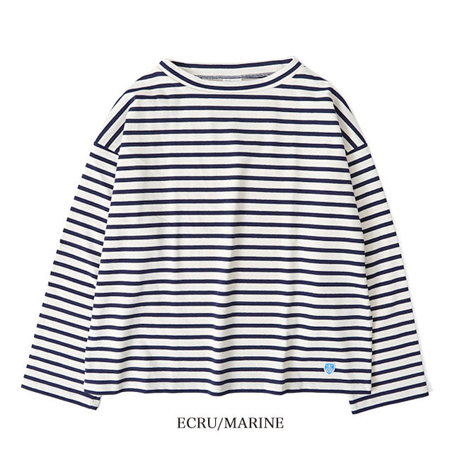 ORCIVAL オーシバル コットンロード ワイドシルエット モックネック Tシャツ B631 長袖Tシャツ ボーダー レディース
