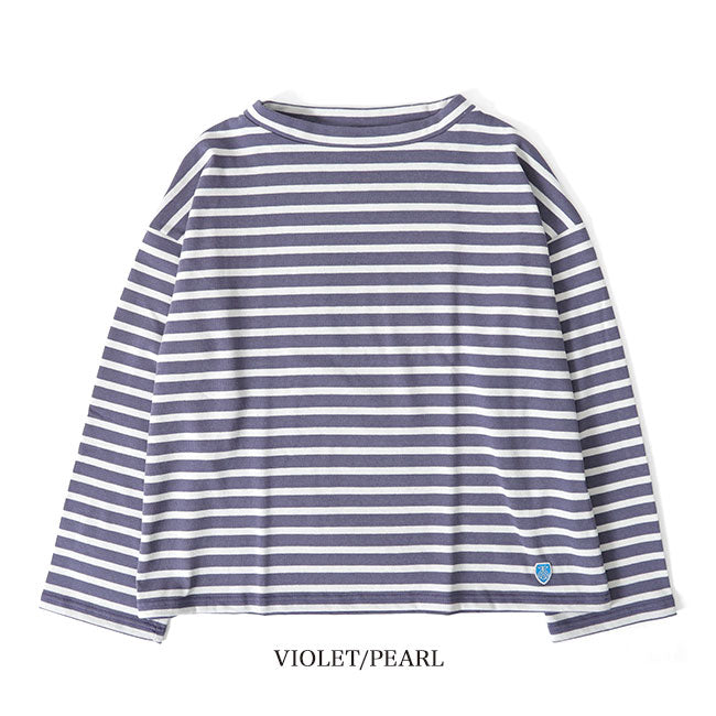 ORCIVAL オーシバル コットンロード ワイドシルエット モックネック Tシャツ B631 長袖Tシャツ ボーダー レディース