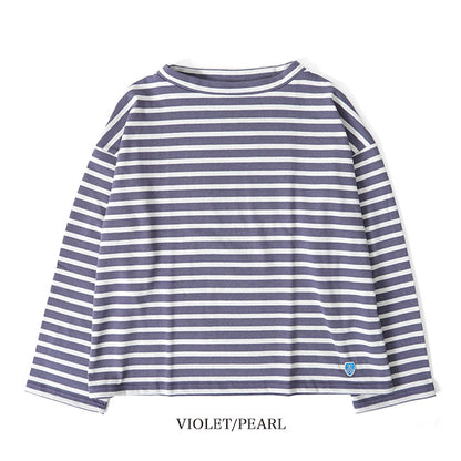 ORCIVAL オーシバル コットンロード ワイドシルエット モックネック Tシャツ B631 長袖Tシャツ ボーダー レディース