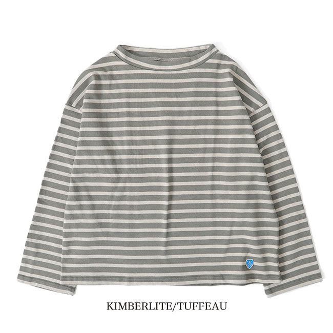 ORCIVAL オーシバル コットンロード ワイドシルエット モックネック Tシャツ B631 長袖Tシャツ ボーダー レディース