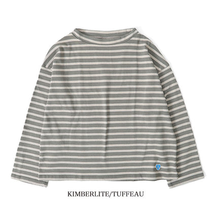 ORCIVAL オーシバル コットンロード ワイドシルエット モックネック Tシャツ B631 長袖Tシャツ ボーダー レディース