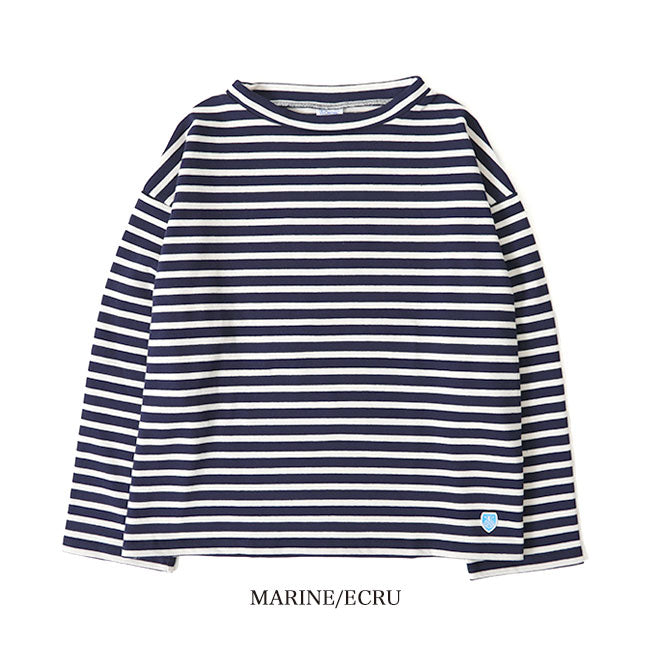 ORCIVAL オーシバル コットンロード ワイドシルエット モックネック Tシャツ B631 長袖Tシャツ ボーダー レディース