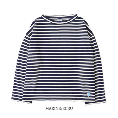 ORCIVAL オーシバル コットンロード ワイドシルエット モックネック Tシャツ B631 長袖Tシャツ ボーダー レディース