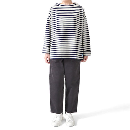 ORCIVAL オーシバル コットンロード ワイドシルエット モックネック Tシャツ B631 長袖Tシャツ ボーダー レディース